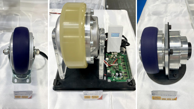 薄型インホイールモータの展示の様子